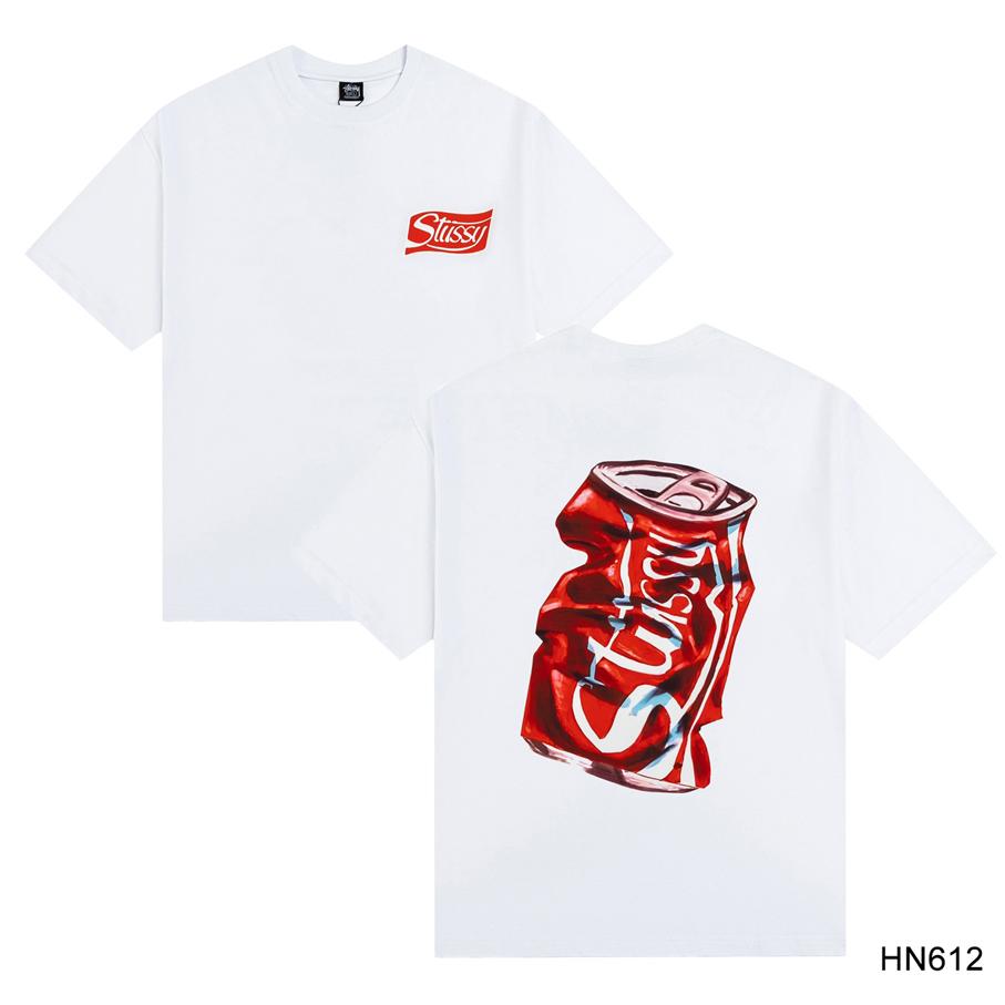 Stussy Летняя новая футболка из высококачественного хлопка с круглым вырезом для мужчин и женщин 2025 года, классический логотип с новым рисунком, парная футболка