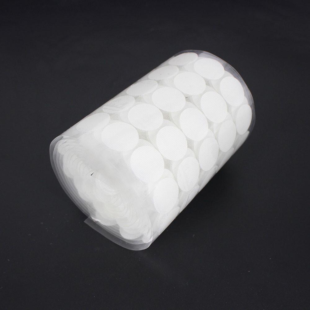 Крючок и петля 10/20 мм, диаметр 250 пар, самоклеящаяся круглая форма