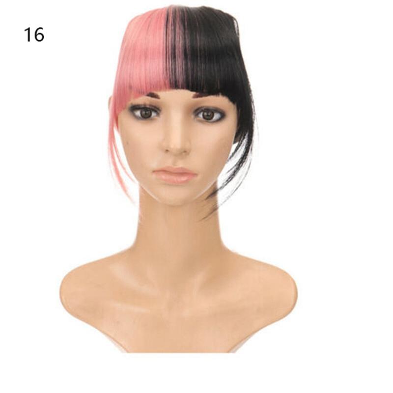 Цельный НАСТОЯЩИЙ натуральный зажим для наращивания волос с бахромой и челкой, толщиной как человек