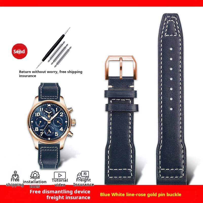 20мм 21мм Коровья Кожа Ремешок для Часов Мужской Для IWC Pilot Маленький Принц Mark 18 Бронза Большой Летающий SpitFire кожаный ремешок для часов аксессуары