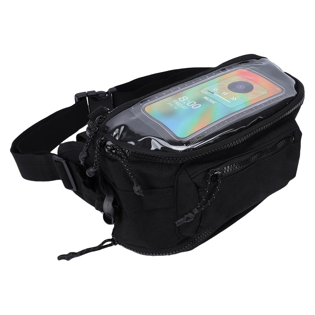 Motorcycle Waist Pack Expandable Front Handlebar Bag with Touchscreen Window for Navigation Large Capacity Storage