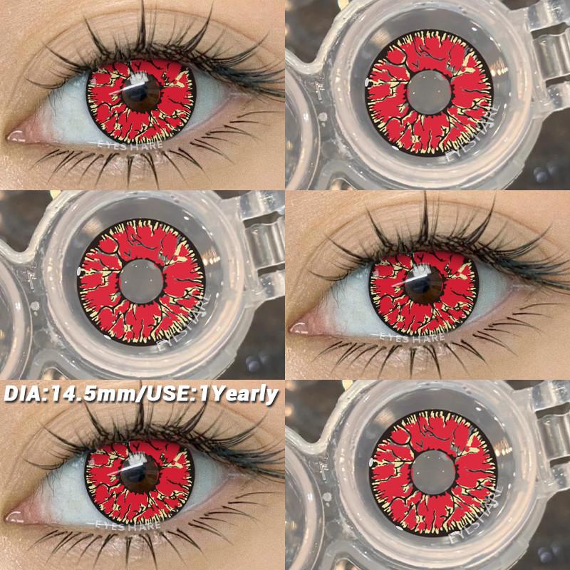 COD EYESHARE RAVEN BLACK Косплей Контактные Линзы Кроваво-красные Хэллоуин Макияж Глаз Линза Белые/Черные Сумасшедшие Косплей Мягкие Линзы