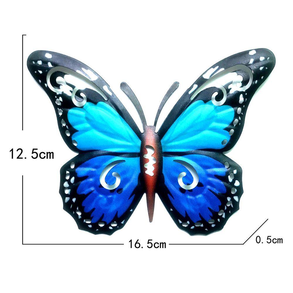 Outdoor Home Decoration Artwork Statue Wall Hanging Metal Butterfly Ornament Garden Craft Iron Art