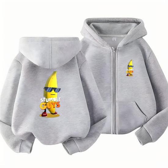 Zipper Style Children's Clothes Long Sleeve Hoodie Pink Coat Girls Boy 3-12Yrs Leisure Sweatshirt Toddle Stumble Guys Game