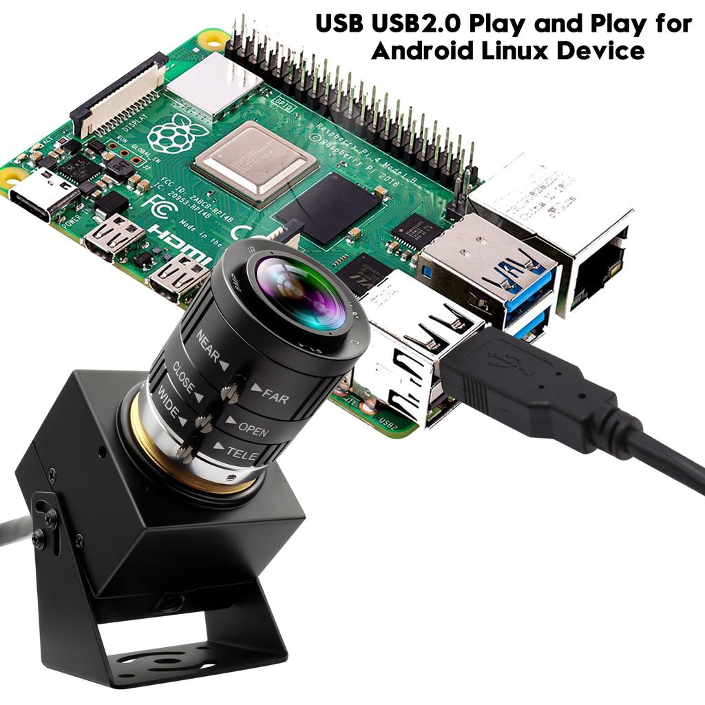 ELP USB Camera Global Shutter 1944P Webcam 50fps High Speed USB Camera 3x Manual Zoom Lens 5MP Webcam Computer Lightburn Motion Capture Face