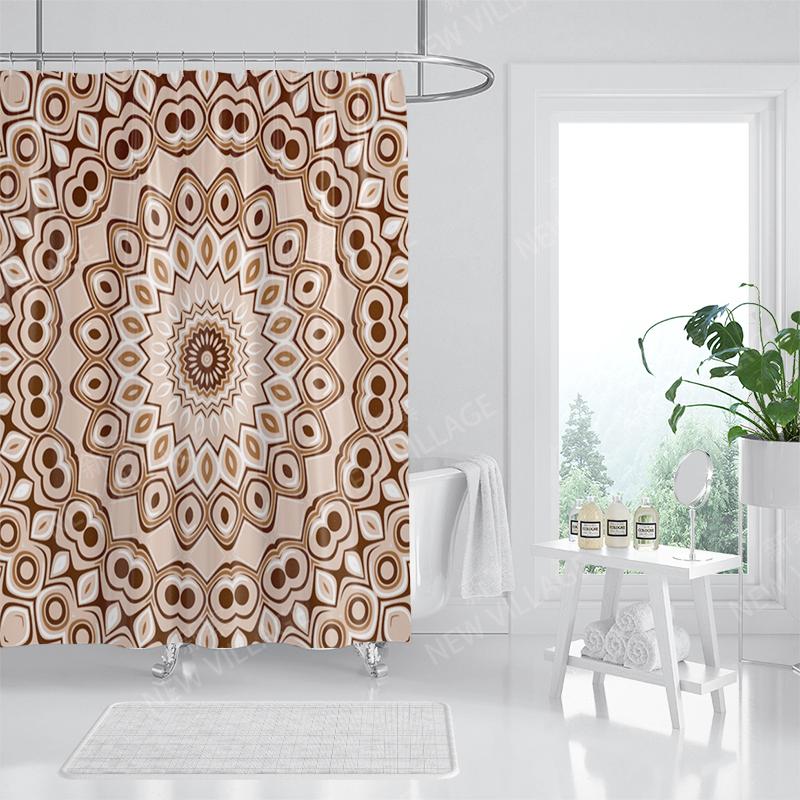 Mandala Waterproof Fabric Shower Curtains Bathroom Curtain Accessories Bath Curtain 180x200cm 240*200cm Boho Decoration Vintage