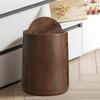 Мусорное ведро для ванной комнаты Круглая мусорная корзина с откидной крышкой Большая вместимость Легко чистить Кухонное мусорное ведро Декорация