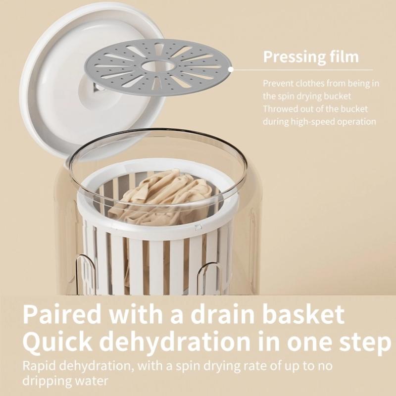 Перезаряжаемая стиральная машина и дегидратор, Мини маленькая стиральная машина для нижнего белья и носков, Беспроводная портативная стиральная машина-дегидратор