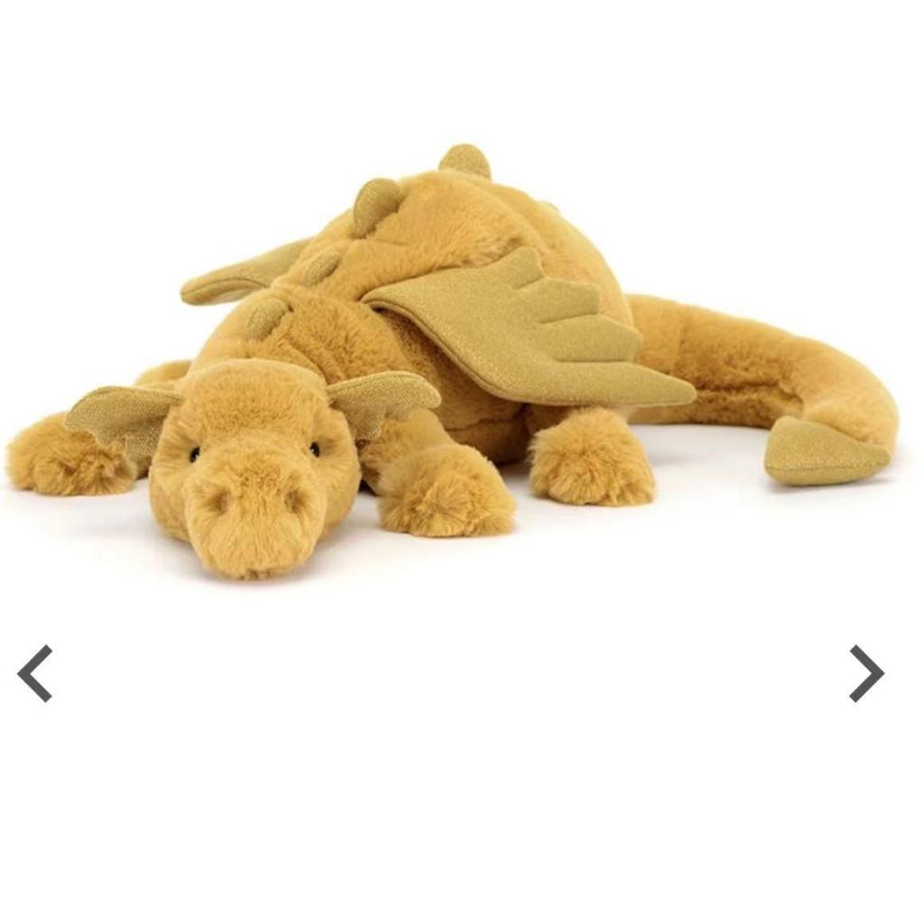 JC Cute Soft Snow Dragon Plush Toy Collection - Pink, Purple, Black, and Gold Lying Dragons