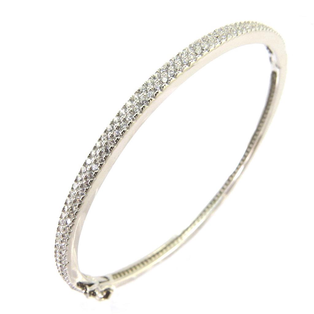 Les Trésors De Lily [P2396] - Серебряный браслет «Rivière de Diamants», белый (родиевое покрытие) - 60 мм 3 мм