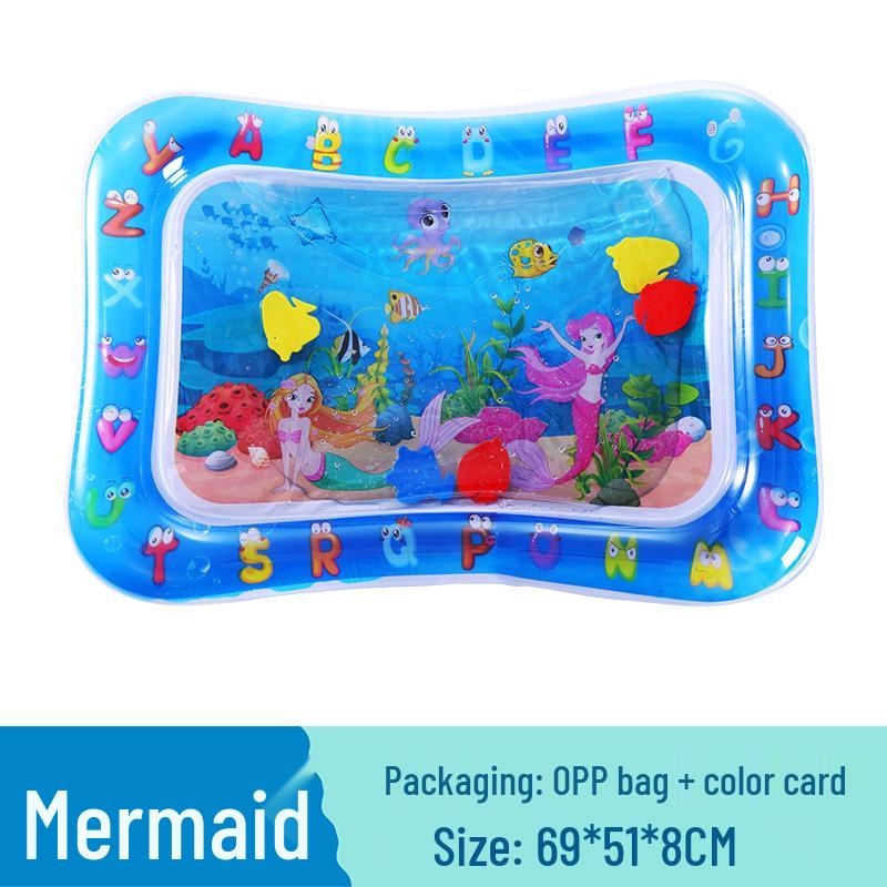 Детский водный коврик и плавательный круг с морскими обитателями - Надувная подушка для ползания