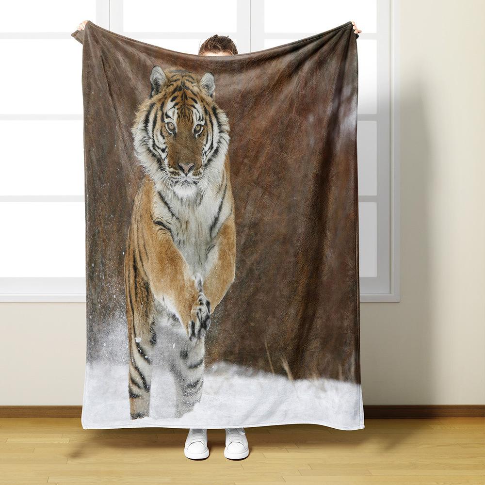 Tiger pattern Printed Blanket for Sofa Bed Travel Camping Living Room Office Conditioning Blanket for All Seasons Gifts