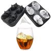 3D Skull Ice Cube Tray  Silicone Ice Maker Molds with Funnel  4 Cavity Ice Cube Tray for Ice Cream & Party