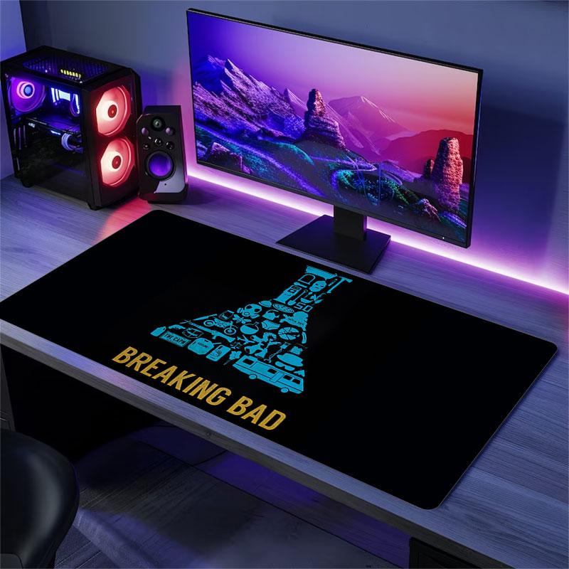 Breaking Bad Mouse Pad, Large Gaming Desk Mat, Non-slip XXL Mousepad for Laptop & Tablet, Mini PC Playmat with Stitched Edges
