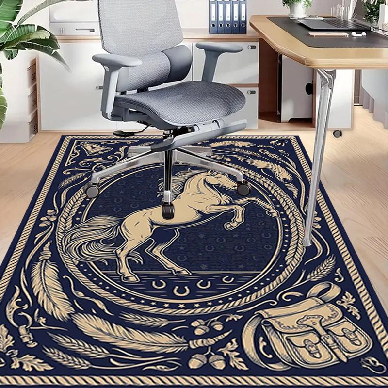 1PC Horse Feathers Non-Slip Floor carpet, Office, family, bedroom, Studio - Large Area Rug, Decorative Mat, Longlasting Material-C0450