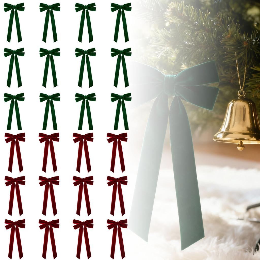 Украшение в виде банта для рождественской елки, Маленький бархатный бант для рождественской елки - Украшение для вечеринки, свадьбы, дома