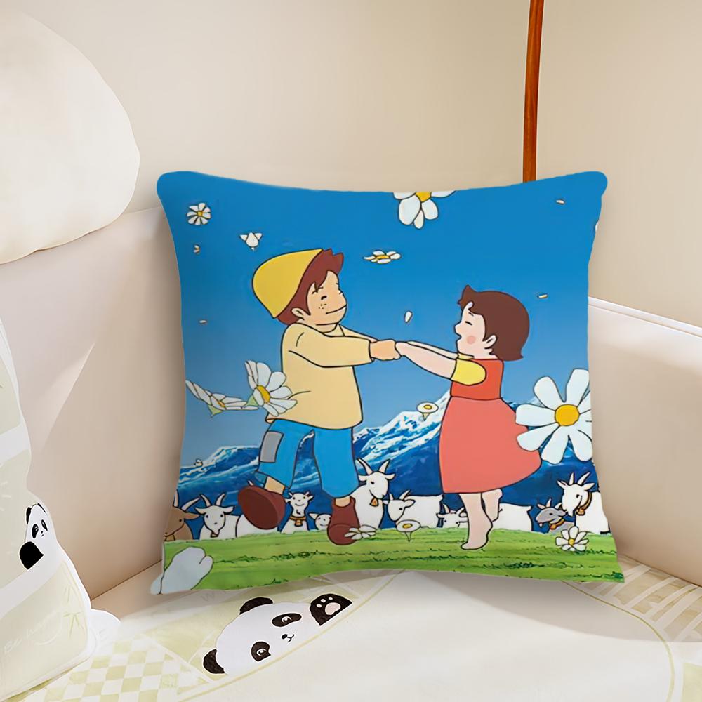 Cartoon HHeidil Cute cushion cover Plush Fabric Soft Double Sided Print Sofa Cushion Cover Throw Pillow Covers
