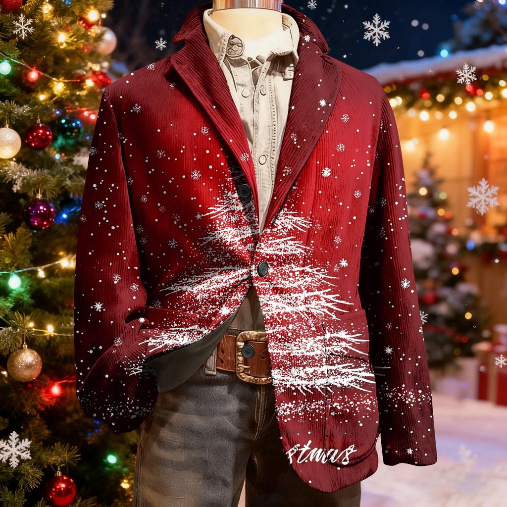 Мужской уродливый рождественский вельветовый теплый карманный пиджак-кардиган, мужской повседневный костюм