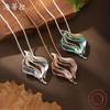 New Enamel Color Hollow Geometric Line Pendant Women's Fashion High Sense Irregular Line Item Neck Chain