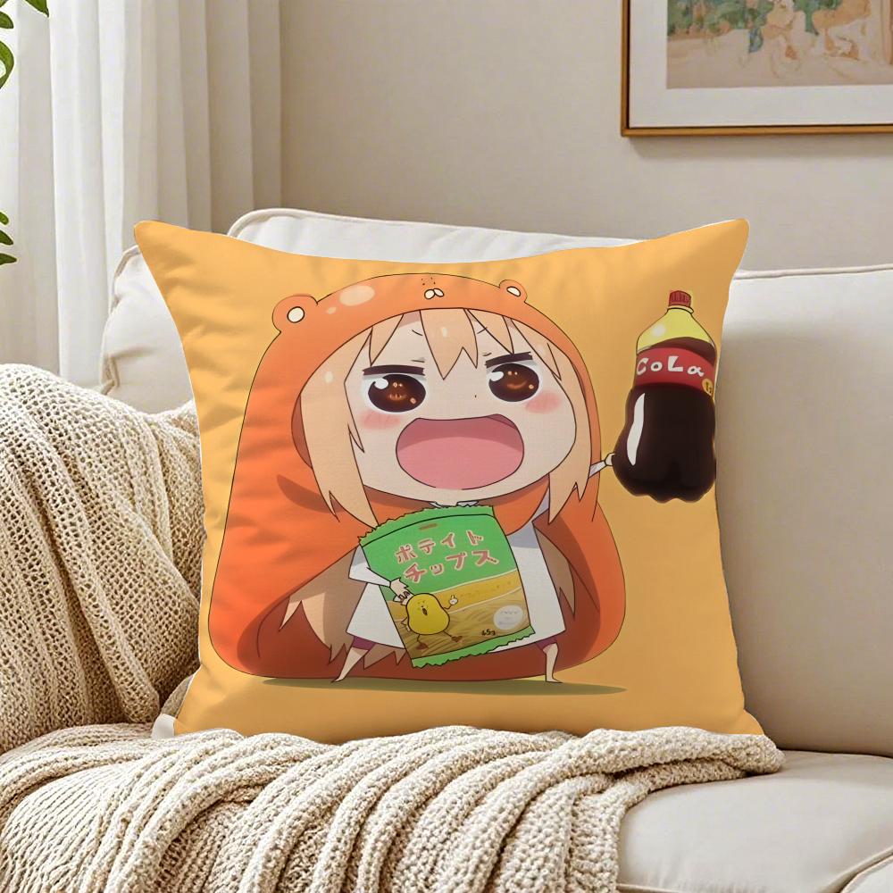 HHimouto Umaruchan Cushion Cover Linen Pillowcase Soft for Sofa Bed Home Room Decor