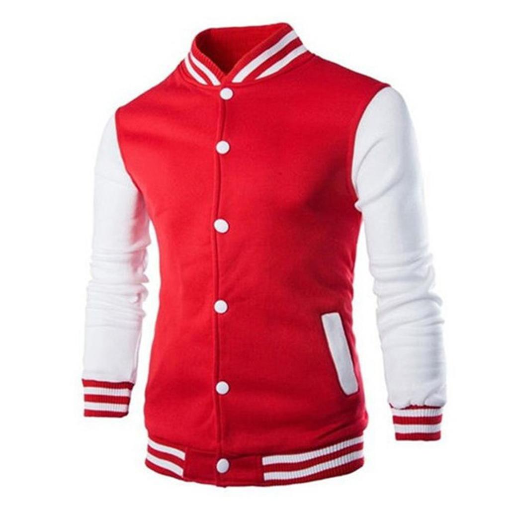 Jacket European Men's Casual Men's Stand Collar Baseball Jacket