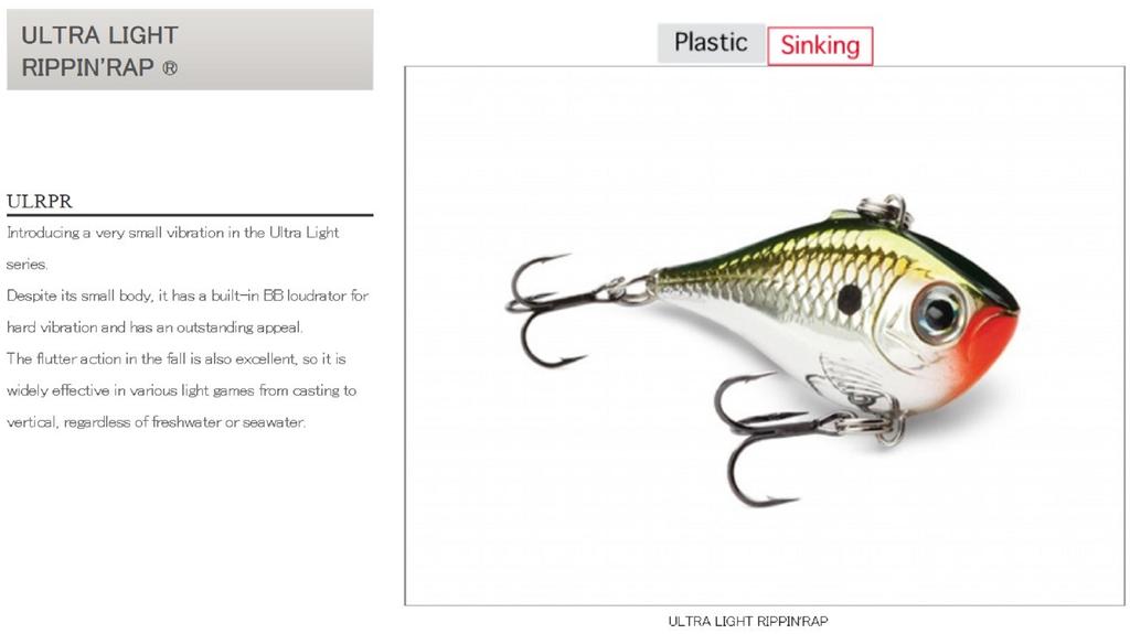 Rapala Ультралегкая тонущая приманка Rippin Rap ULRPR04/FT (9347)