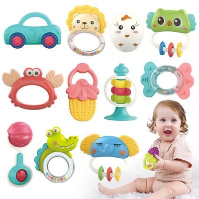 Qizebaby Детская игрушка, Погремушка, Набор из 12 прорезывателей, Набор для новорожденных, Развивающий прорезыватель и погремушка, Возраст 6 месяцев, 3 месяца, 0 лет, 1 год, 2