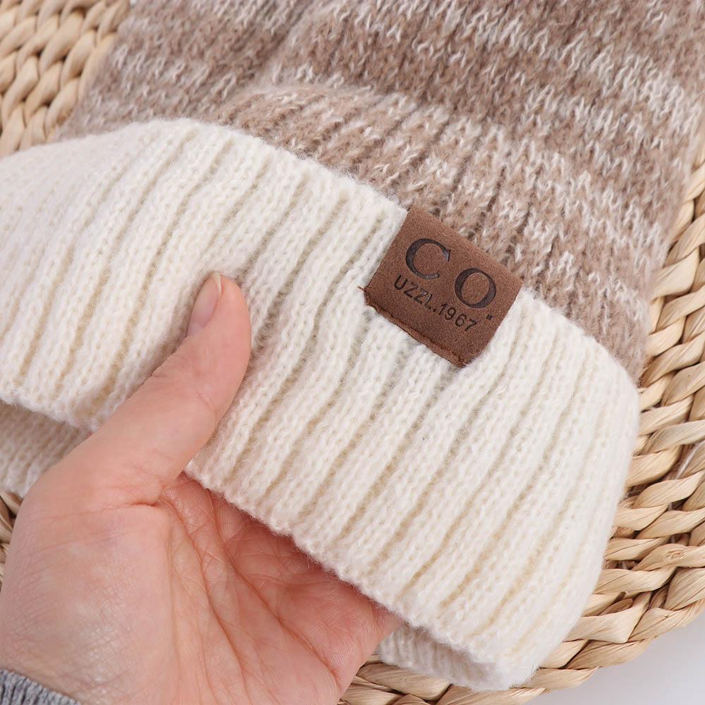 Casual Plush Knitted Hat Windproof Warm Beanie Cap Fashion Winter Knitted Hats Unisex