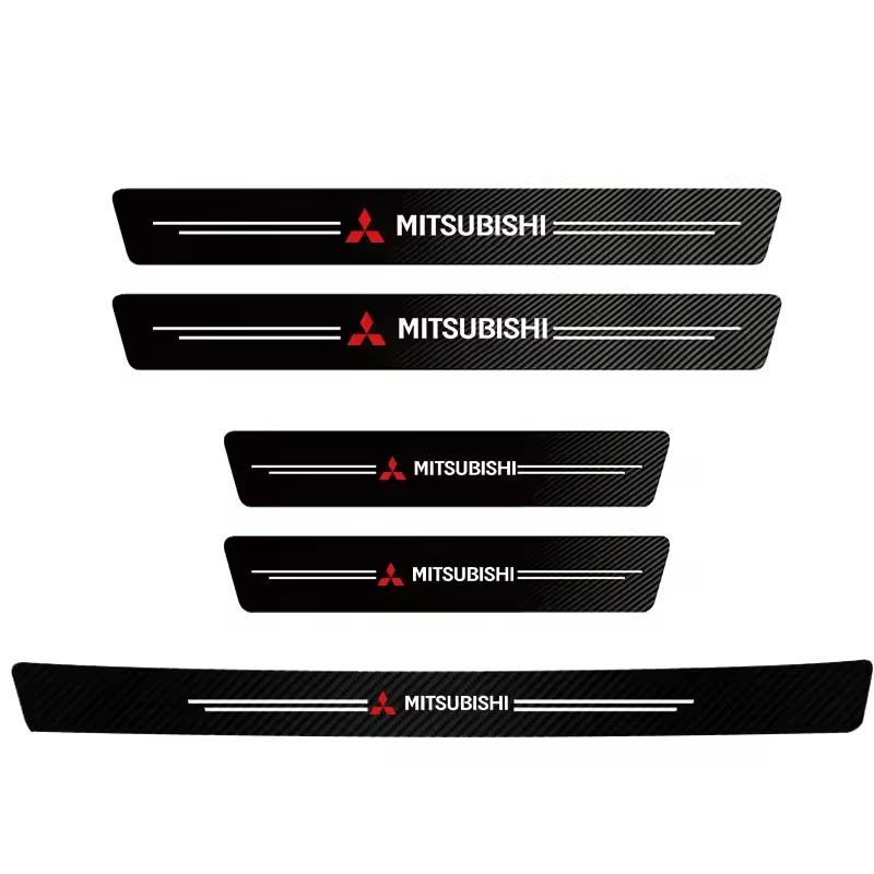 gjbf4 1/4/5Pcs Car Door Sill Scuff Plate Decor Carbon Fiber Stickers For Mitsubishi Ralliart Ex Jinxuan Attrage Xpander Mirage Montero