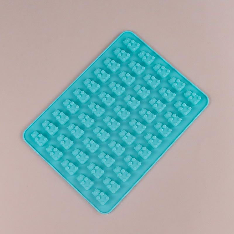 50-Piece Food Grade Silicone Gummy Bear Chocolate Molds - Cute Cartoon Design for DIY Baking