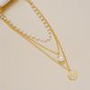 2025 Fashion Multi Layer Pearl Choker Necklace Cute 3 Layer Chain Coin Pendant Neckalce For Women Jewelry Girl Gift