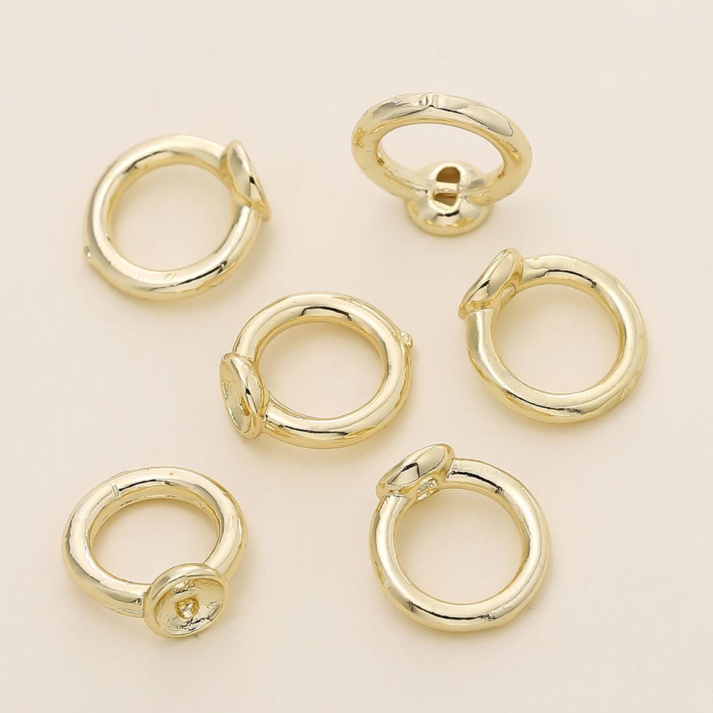 10/20 шт. Латунные наконечники-бусины с покрытием 14/18K Gold, кольца-коннекторы с двумя отверстиями для изготовления ювелирных изделий, браслетов, ожерелий