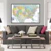 English Map USA Map Administrative Map Canvas Painting Living Room Home Decoration Children School Supplies