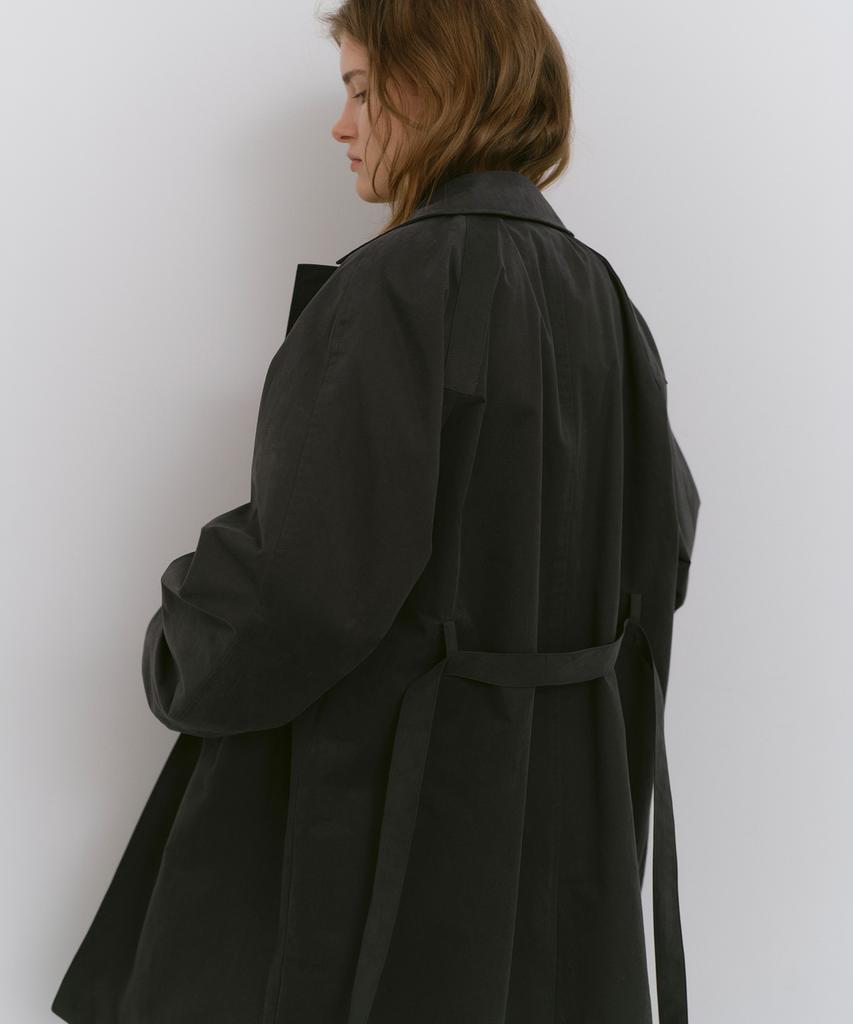 CACELE Panel Front Trench Coat, Charcoal