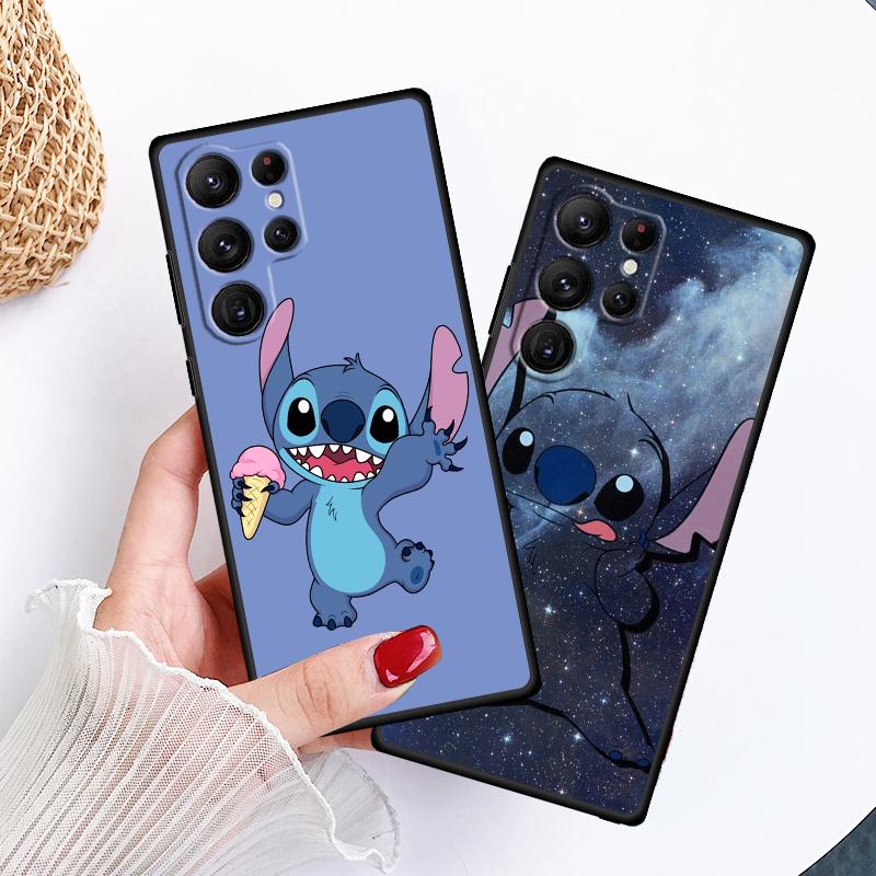 Чехол для телефона Stitch Cartoon Cute для Samsung Galaxy S24 S23 S22 S21 S20 FE S10 S10E Plus Ultra Pro Lite 5G Black TPU