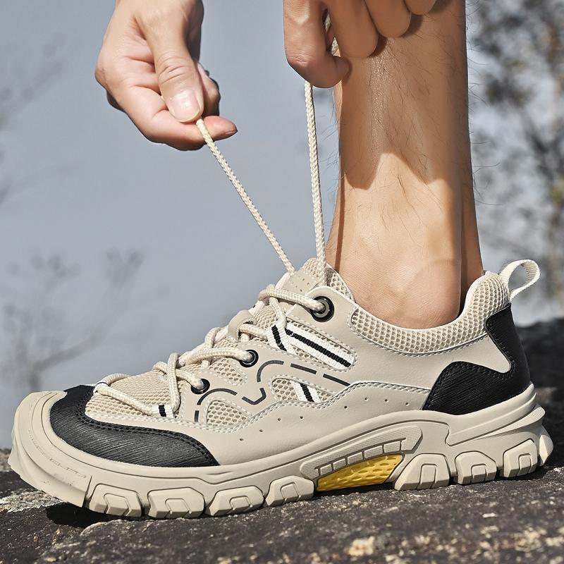 Летние дышащие мужские качественные удобные сетчатые туфли кожаные повседневные сетчатые туфли уличные нескользящие спортивные туфли для скалолазания