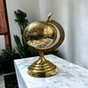Vintage Brass World Globe - Antique Desk Decor, 25 Cm