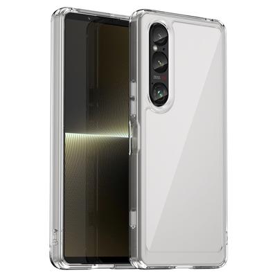 WANLONFENG Серия MF для Sony Xperia 1 VI Чехол ТПУ+Акрил Прозрачная Накладка для Телефона с Защитной Пленкой из Закаленного Стекла
