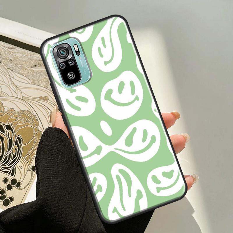 Эстетический чехол Sage Green Swirl для Xiaomi Redmi Note 11 Pro Note 10 Pro 7 8 9 Note 10S 9S Redmi 10 9 9A 9C 9T
