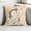 Cute Penguin Kawaii Cartoon Pillow Case Square DoubleSided Sofa Cushion Cover Bedroom Bedside Pillow Gift