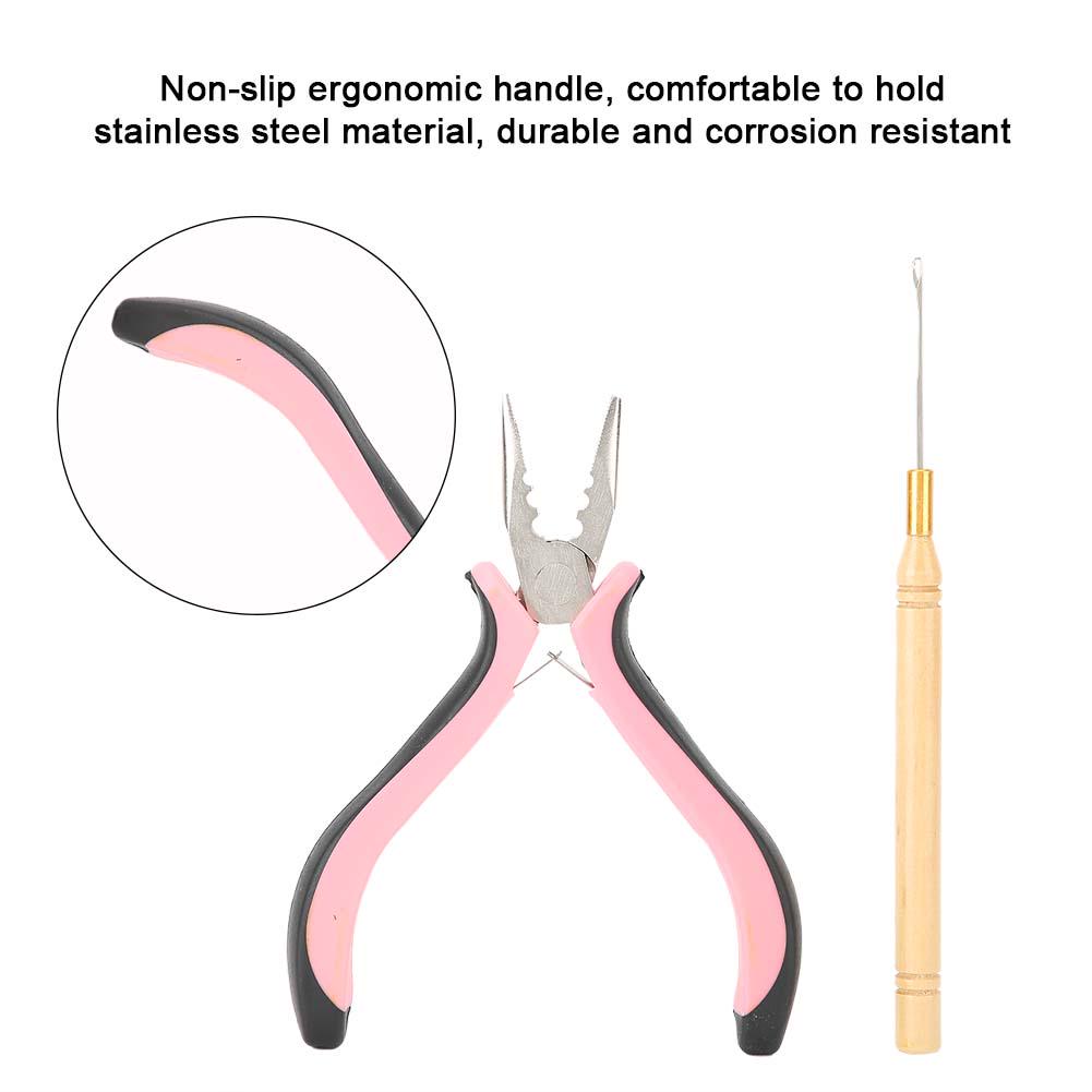 Крючок для наращивания волос, набор плоскогубцев с 3 отверстиями, нержавеющая сталь, инструменты для наращивания волос и париков
