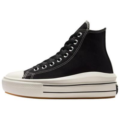 ALLSTAR CTAS MOVE HI удобные и универсальные высокие парусиновые кеды для женщин в черно-белом цвете
