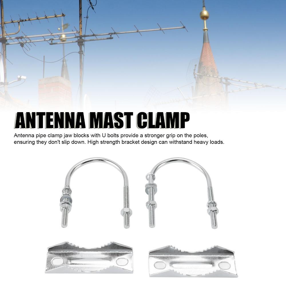 Easy Installation U Bolts Iron Mast to Mast Mount Bracket Antenna Mast Clamp Kit Network Bridge