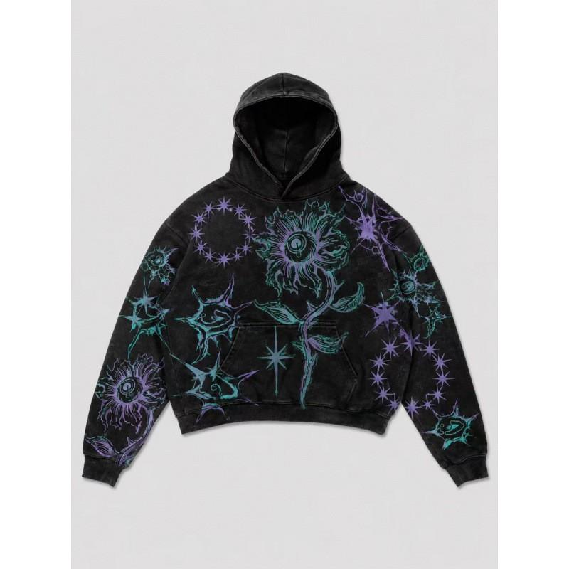 2025 Youth Trendy Printed Zip-Up Hoodie Teens Casual Long Sleeve Loose Fit Sweatshirt