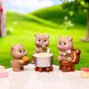 Kids Toy Camping Tiny Brown Bear Statue Resin Mini Animals Scene Model  Home Decoration