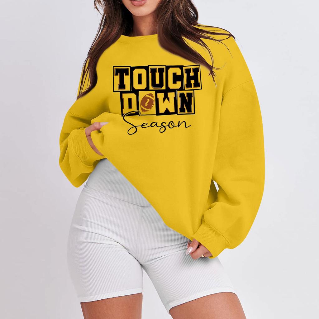 Женская повседневная мода с длинным рукавом и принтом, с круглым вырезом, свободная толстовка