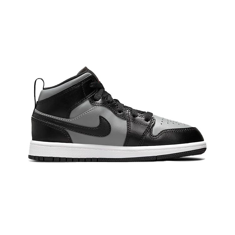 Air Jordan 1 Mid PS Shadow Kids Sneakers Grey Black Particle-Grey 640734-096