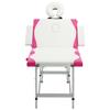 Foldable Massage Table 4 Zone Aluminum Frame White and Pink