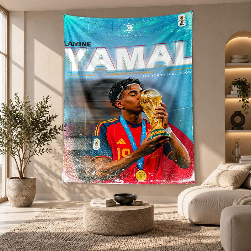Decorative Tapestry,Lamine Yamal Printed Wall Art, Lightweight Wall Hanging For Bedroom Background