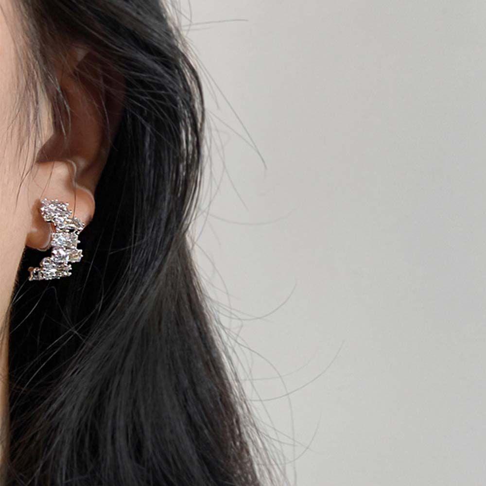 Cuff Fashion Jewelry  Rhinestone Clip Earrings Korean Earrings Ear Bone Clip Zircon Ear Clip